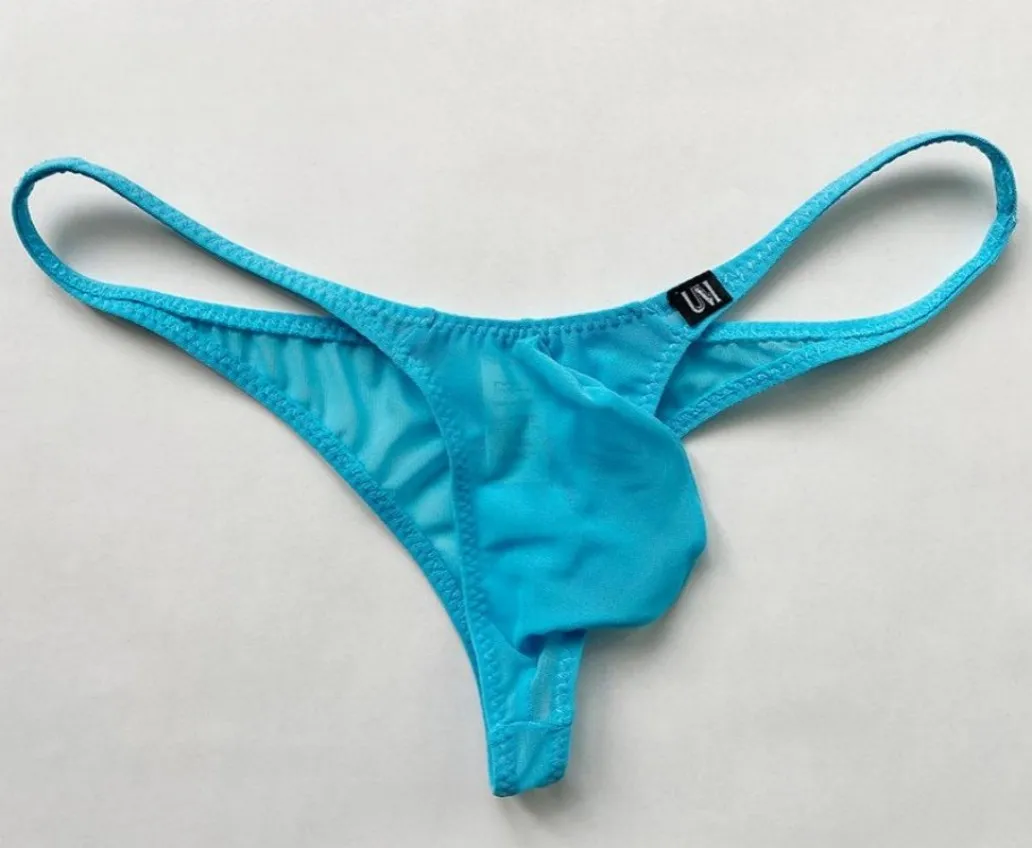 

New Arrival Hot Style Men's Low - Rise Transparent Thong Just in Made of Mesh Fabric Sexy Underwear For Men