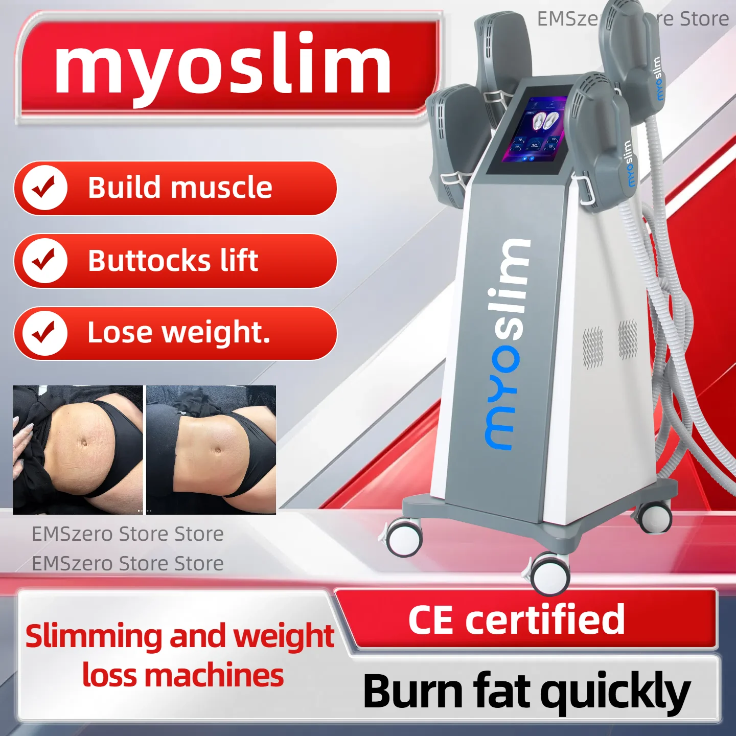 

NEW Myoslim Nova RF Machine Muscle Stimulation 200HZ Ems Body Sculpting Fat Burning EMS Boby Slimming Electromagnetic