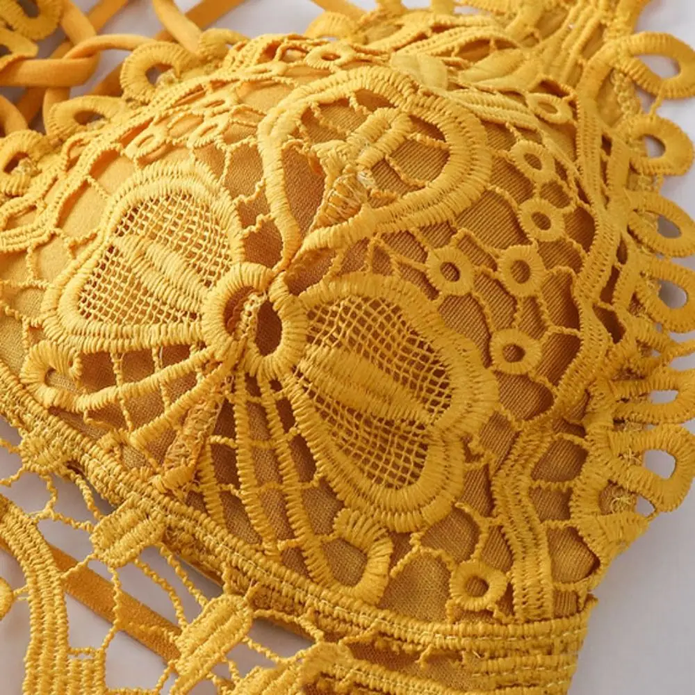 Süße Weste im böhmischen Stil, aushöhlen, Strandmode, tiefer V-BH, bauchfreies Top, Dessous, Spitze, kabelloser BH, Urlaub