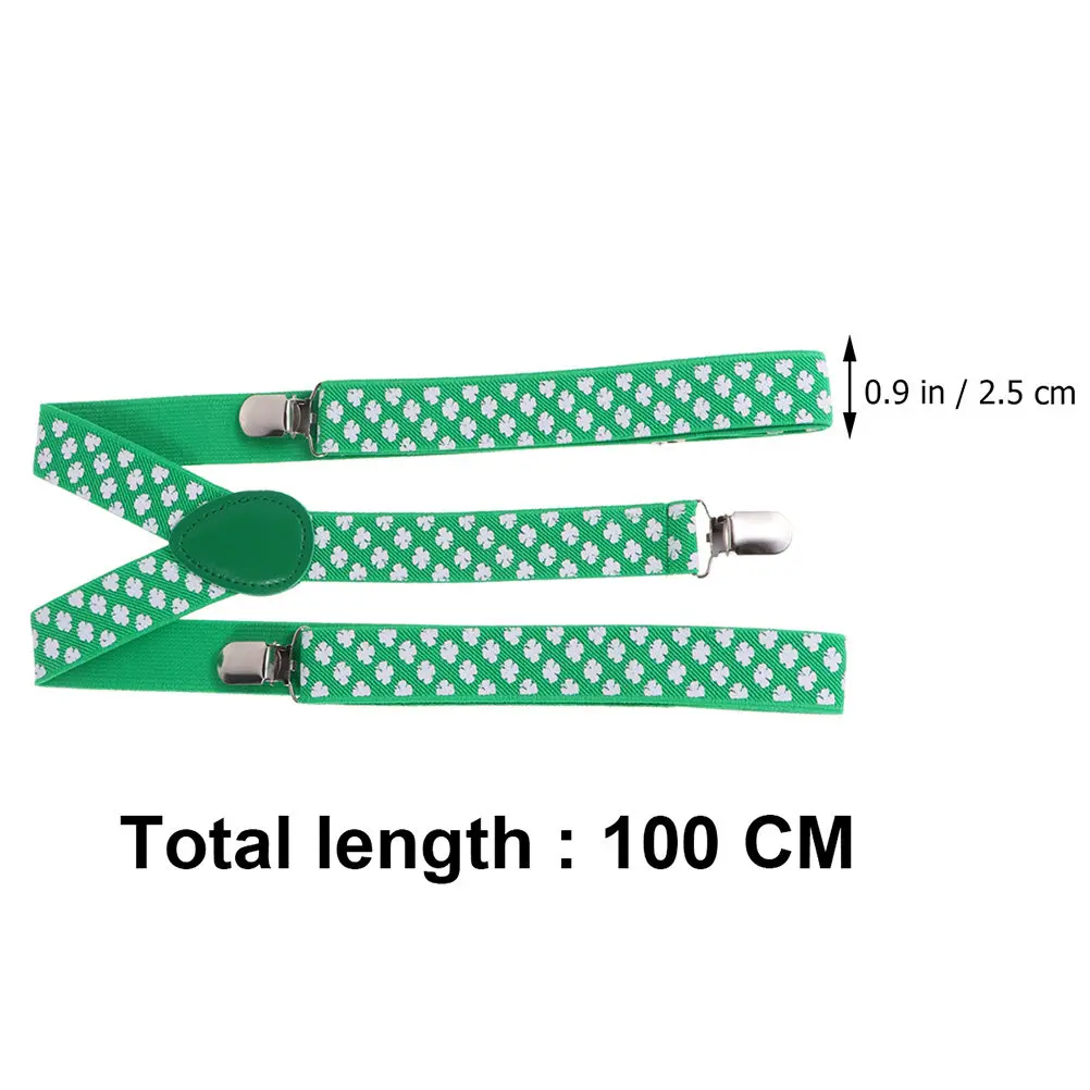 Lot de 2 Bretelles de Fête et Nœuds Papillon Trèfle, Accessoires de Costume Festifs, Décorations et Cadeaux pour la Saint-Patrick