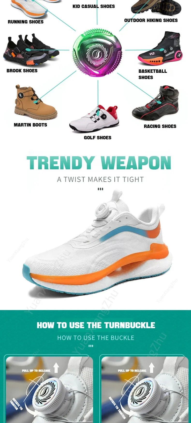 1 Paar Metall-Drehverschluss-Schnürsenkel, Schnellverschluss-Schnürsenkel für Sneaker, Schnürsenkel ohne Binden, Schnellverschluss-Schnürsenkel für Damen und Herren, Neu – Detail 2