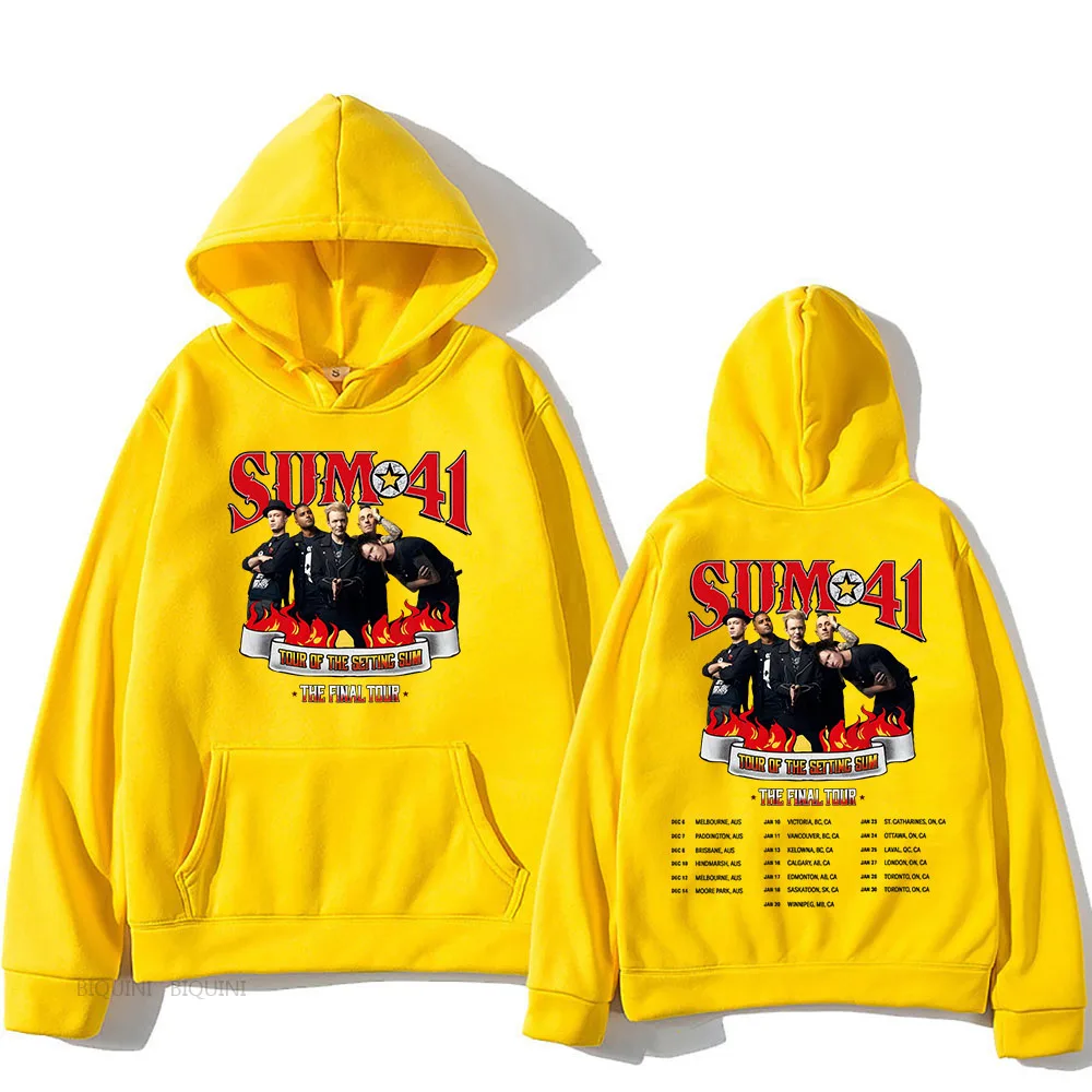 The Final Tour 2025 Sum41 Hoodies Long Sleeve Rock Band Printing Sweatshirts Heavy Mental Style Fashion Pullovers Hooded Clothes