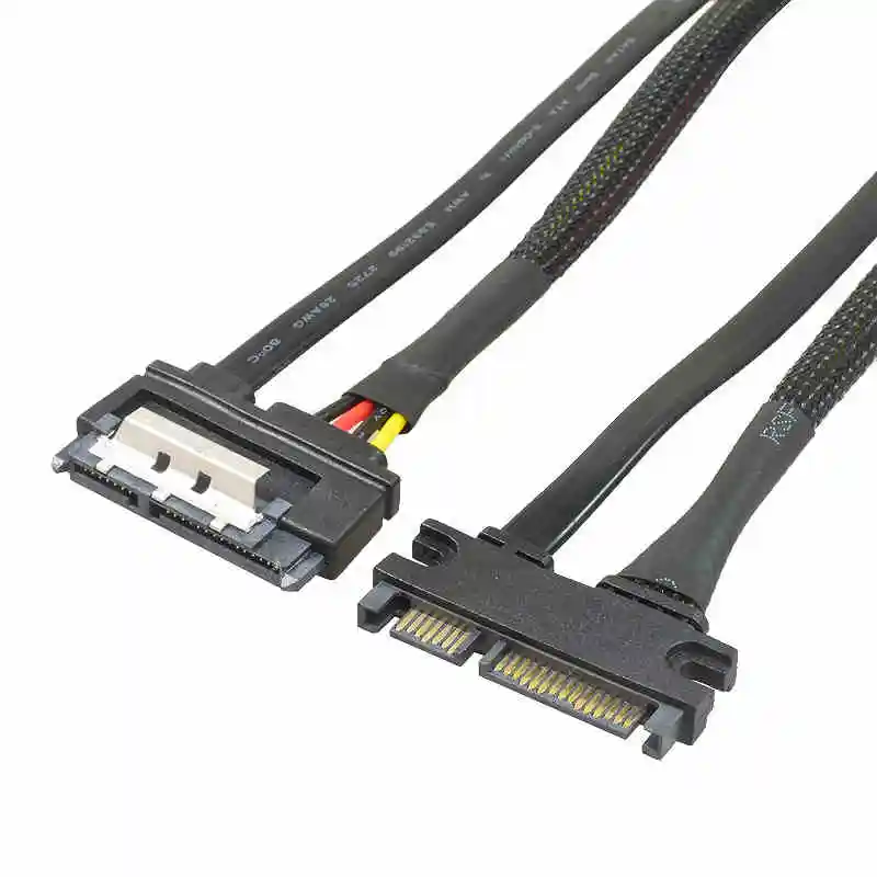 Cable de extensión SATA SATA de 22 pines macho a hembra SATA 3 III 6 Gb/s 22 pines macho a hembra 7 + 15 pines SATA datos HDD alimentación 30cm 50cm