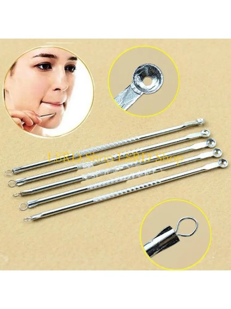 

L8RD 5pcs Blackhead Comedone Stainless Acne Pimple Blemish Extractor Remover Needles