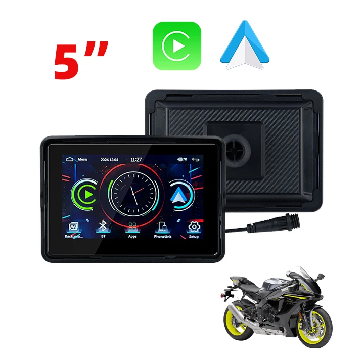 

EKIY 5 Inch Motorcycle Navigation Moto Touch Screen Portable Motorcycle Monitor Support DVR Wireless CarPlay Android Auto