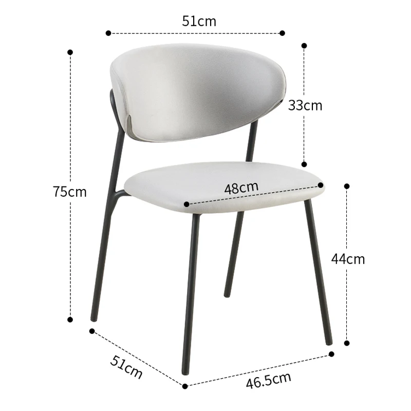 كرسي طعام جلدي رمادي حديث مريح بإطار فولاذي قوي كراسي غرفة الطعام للمنزل والمكتب كرسي طاولة المطبخ الناعم للمطاعم #6