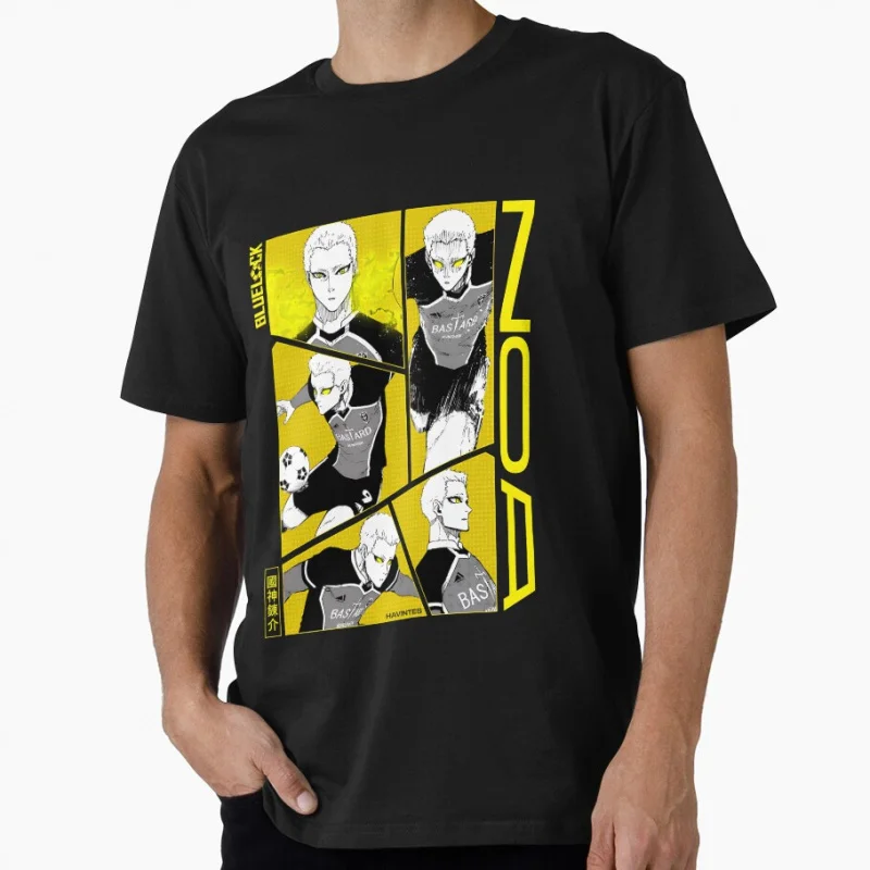 

Noel Noa Art Japan Football Manga Blue Lock Anime t shirt for Soccer sports Large size Tops 100% cotton print mens clothing