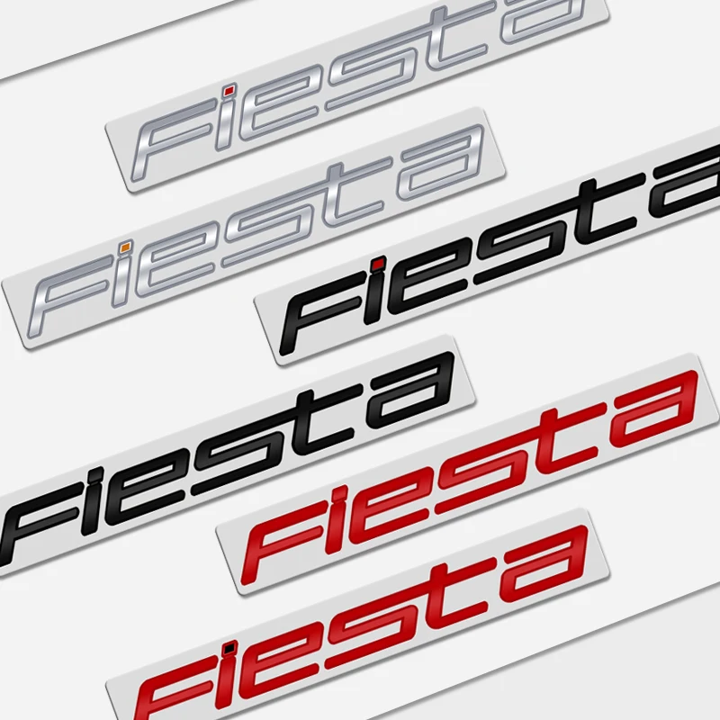 Auto Metal For Ford Fiesta Emblem Car Styling 3D Badge Lettering Decals Trunk Sticker Glossy Black Accessories