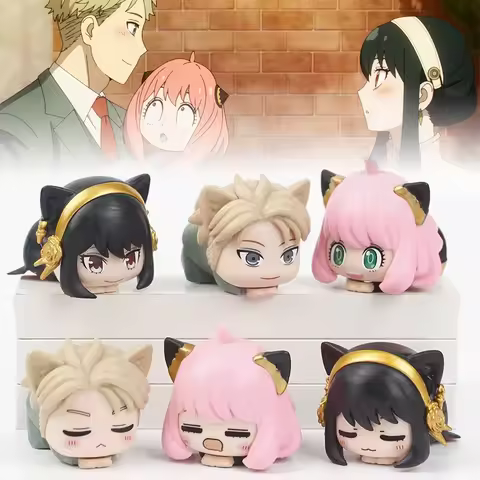 Spy X Family Anya Figures Kawaii Cat Yor Forger Statues Cute Loid Forger Action Figurine PVC Decor Desktop Decoration Anime Gift