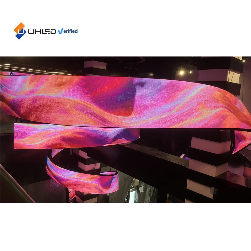 سطوع عالية داخلي شاشة عرض LED لوحات RGB LED وحدات P3.076MM 320*160 لينة LED وحدة شاشة غير منتظمة #4