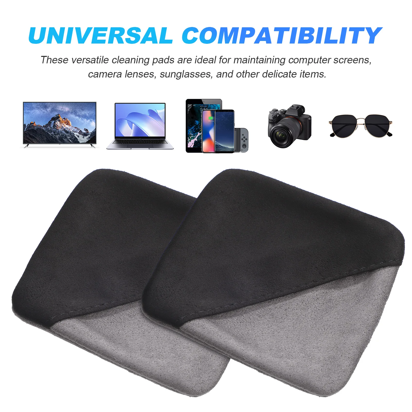 

2pcs Microfiber Cleaning Cloths Computer Screen Wipes Reusable Non Scratch for Devices Lens Car Glass Touch Laptop Display