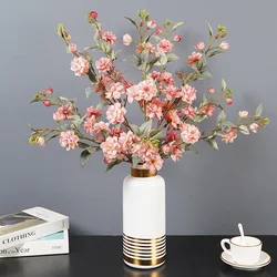 Artificial Wild Camellia Artificial Flower Fake Flower Silk Flower Camellia Peach Blossom Plum Blossom Living Room Decorative