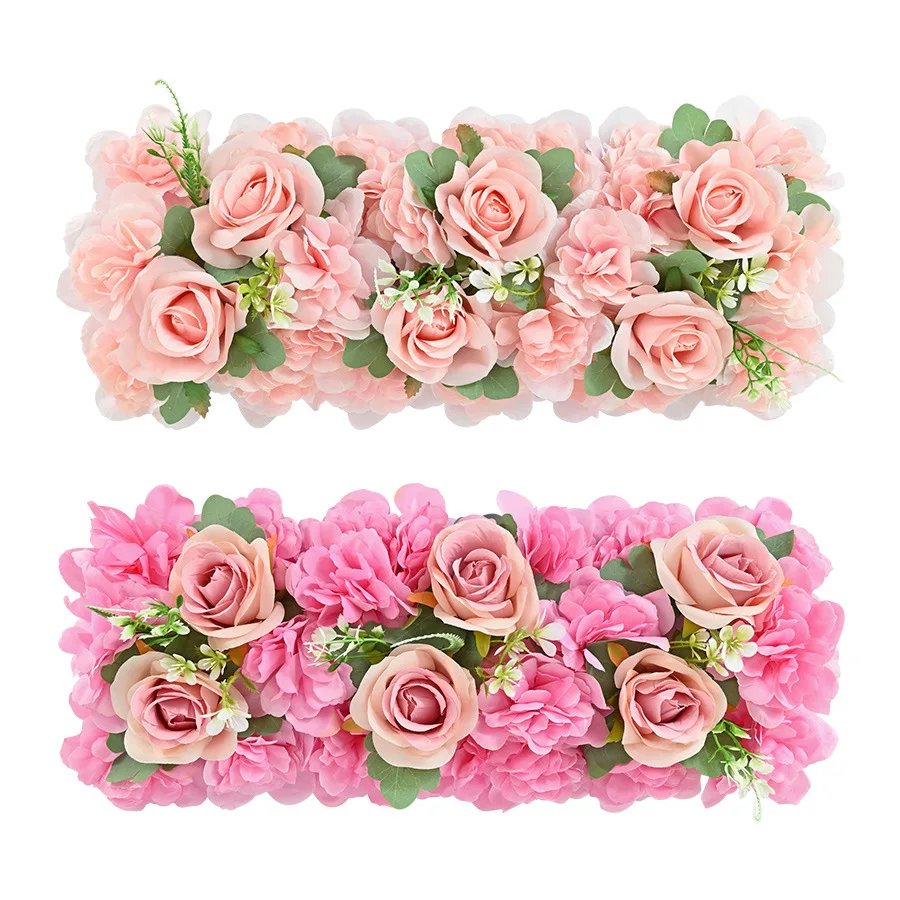 

Artificial rose flower strips forest scene layout wedding scene artificial rose flower strips