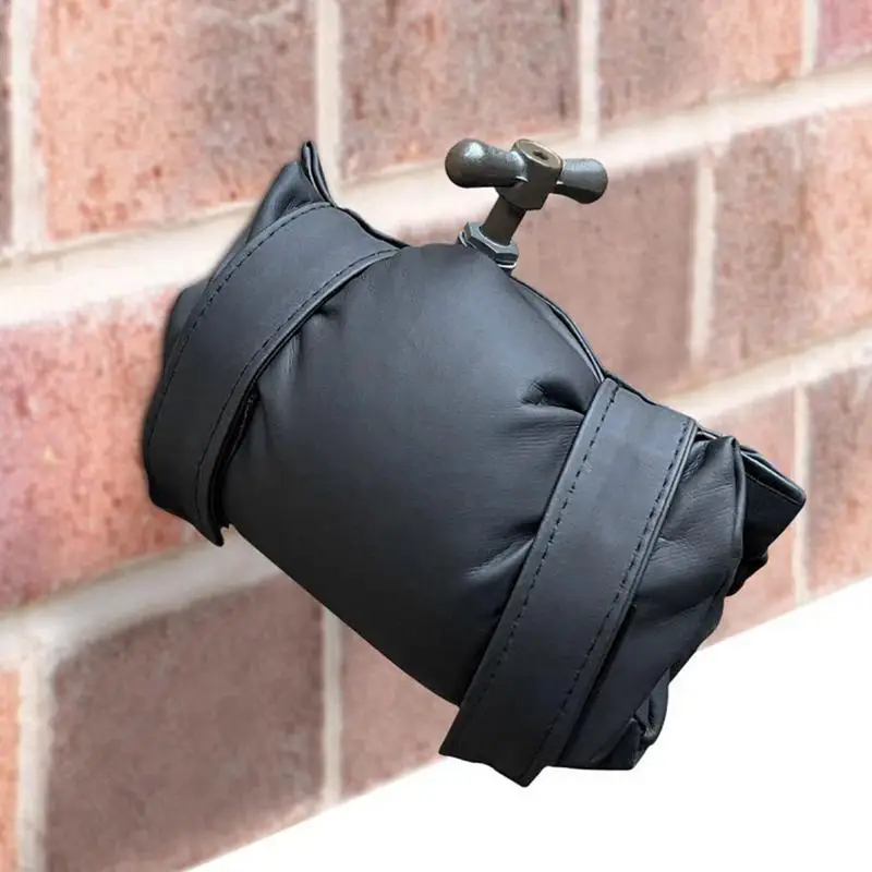 Protective Faucet Cover Leather Insulated Spigot Backflow Cover Outdoor Water Faucet Wrap Protector For Balcony Garage Yard