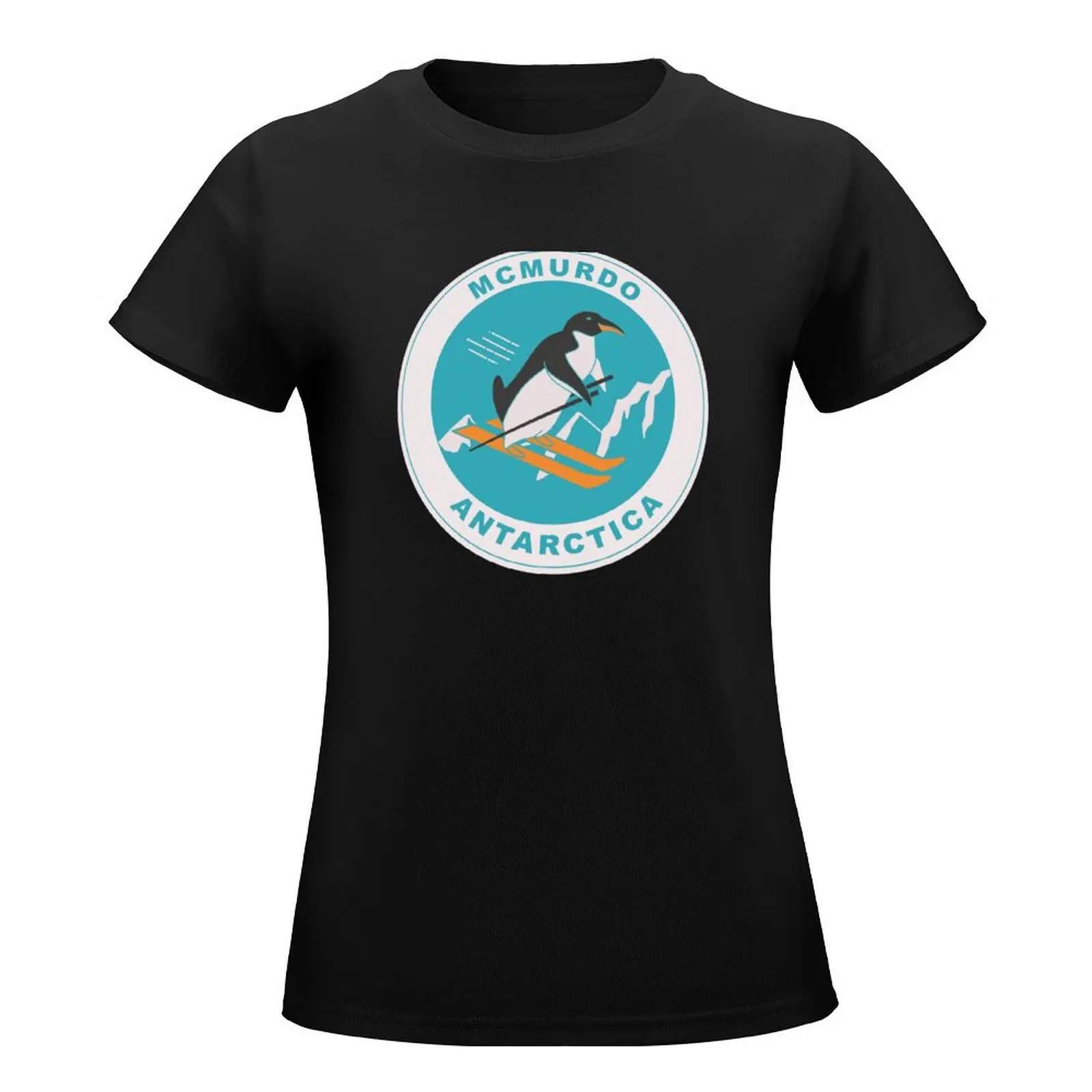 McMurdo Antarctica Penguin T Shirt, Sticker T-Shirt kawaii clothes tops white t-shirt dress for Women sexy