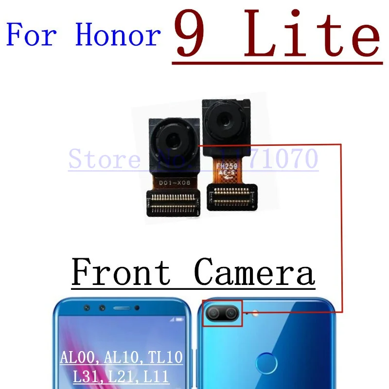 Original Rear & Front Camera For Huawei Honor 9 Lite 9i 9N Back Facing Main Camera Module Flex Cable Repair Parts