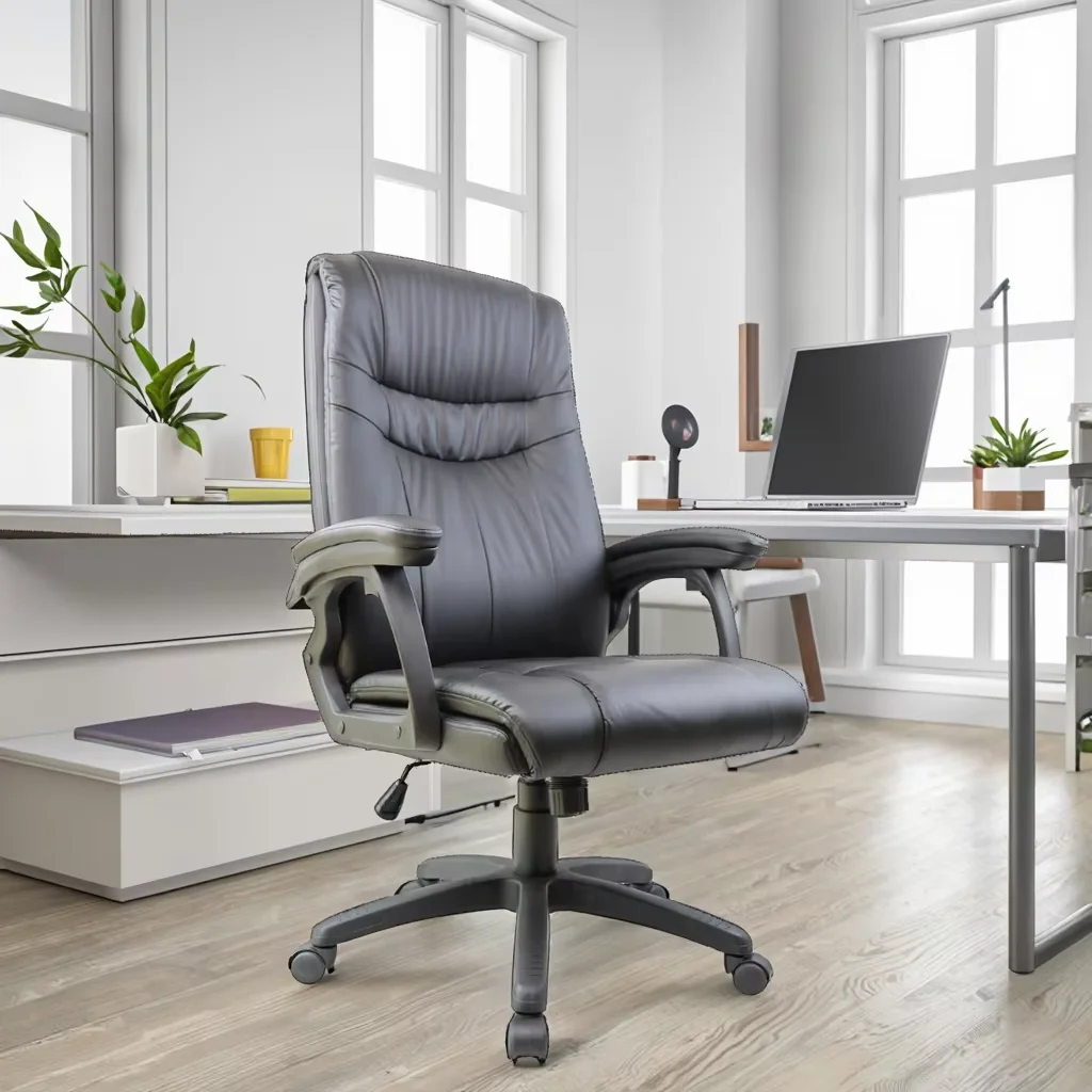 

Executive Luxury High Back Swivel Office Chair Modern PU Leather Contemporary Design Style