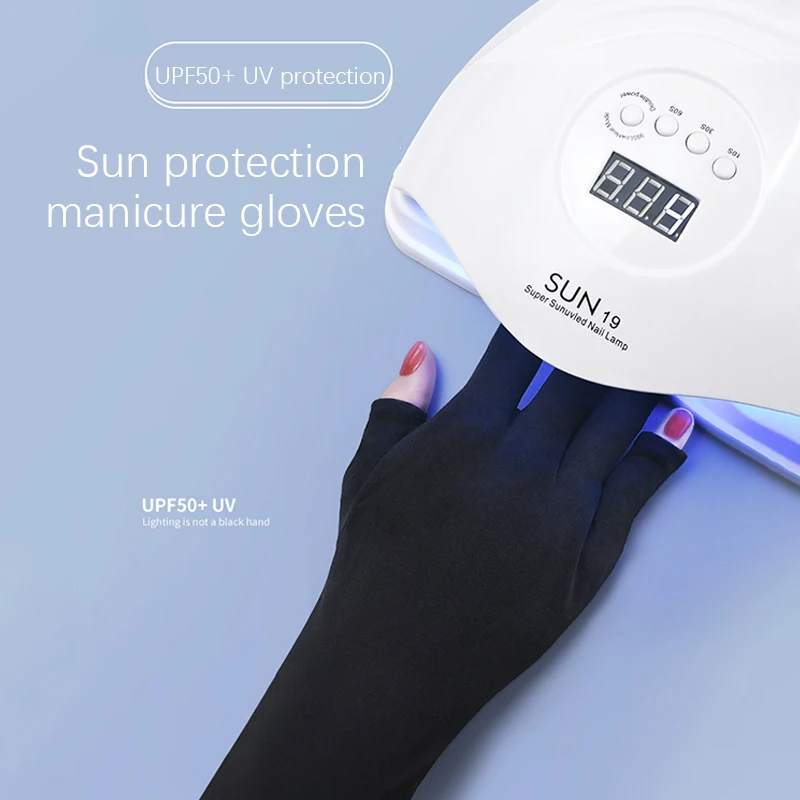 Guanti Anti UV senza dita per lampada per unghie in Gel, guanti di protezione dalla luce UV UPF50 + per la casa fai da te e il salone usa accessori per Nail Art