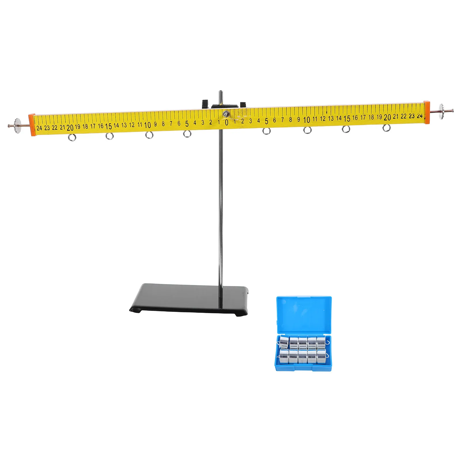 1Set Lever Ruler Physics Balance 50Cm Fulcrum Bar Adjustable Hook Weights Classroom Physics Demonstrator Science Experiment