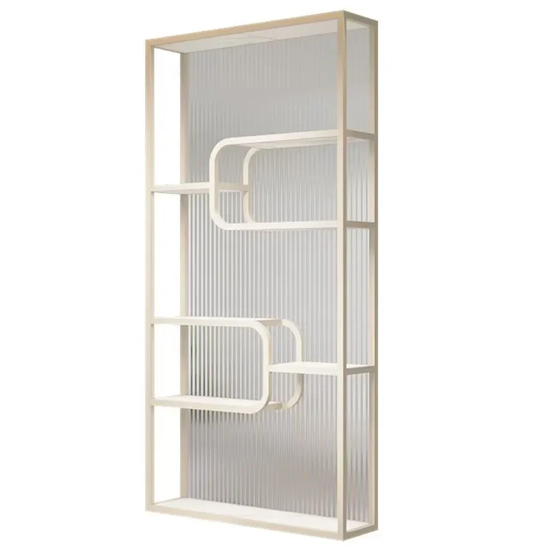 Bathroom half wall partition wrought iron cream wind living room sink rack