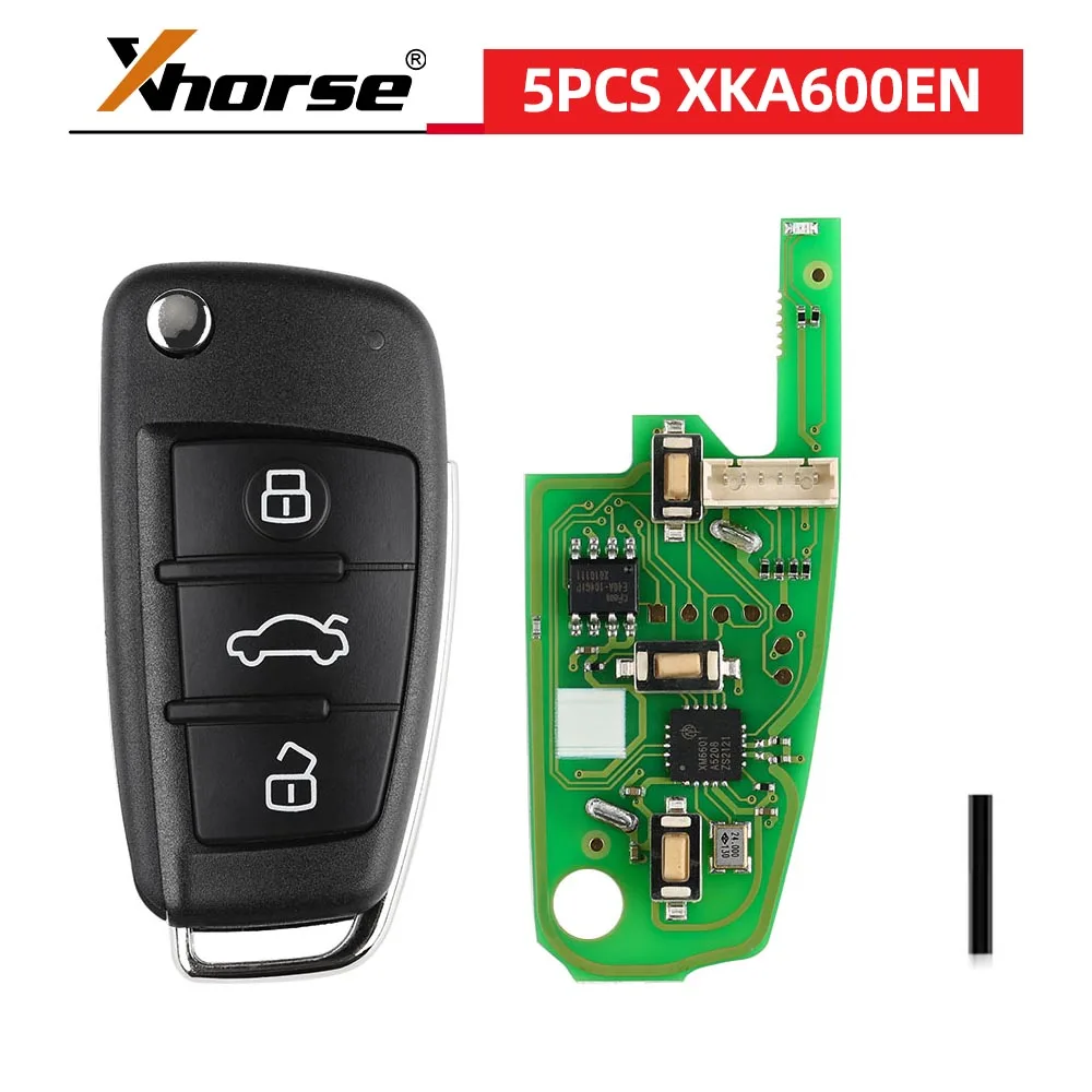 

XHORSE XKA600EN VVDI2 для Audi A6L Q7 Тип Универсальный дистанционный ключ 3 кнопки 5 шт./лот