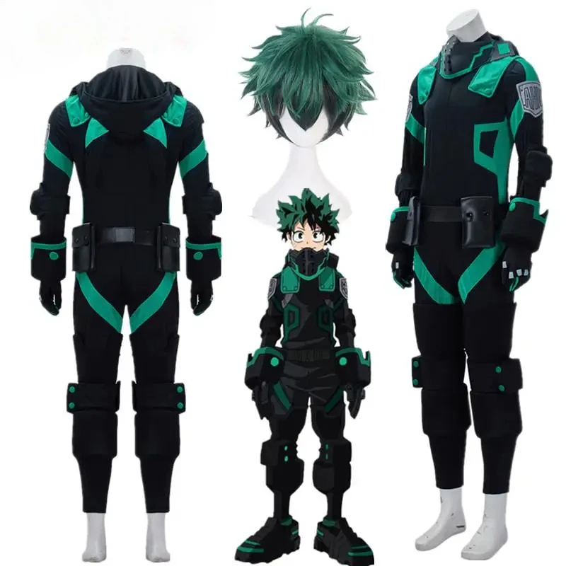 

My Hero Academia World Heroes Mission Boku No Hero Akademia Izuku Midoriya Deku Cosplay Costume Black Battle Suit