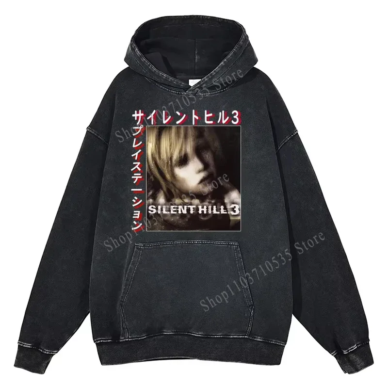 Funny New Silent Hill Classic Hoodies Men Cotton Gothic Graphic Harajuku Clothes Unisex Print Sweatshirts Casual Streetwear Tops