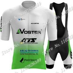 Team Voster-ATS 2023 Cycling Jersey Set Poland Clothing Short Sleeve Road Bike Shirts Suit MTB Shorts Wear Maillot Ropa