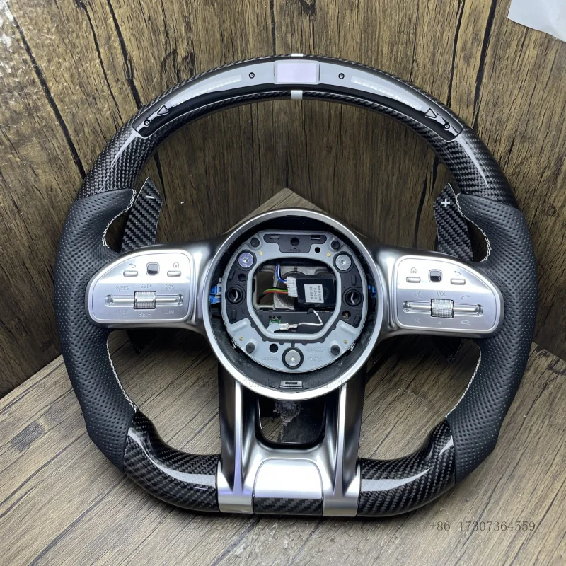 

Steering Wheel for Mercedes-Benz W177 W213 W204 W205 W211 C257 AMG GT GLE CLA LED Carbon Fiber Steering Wheel