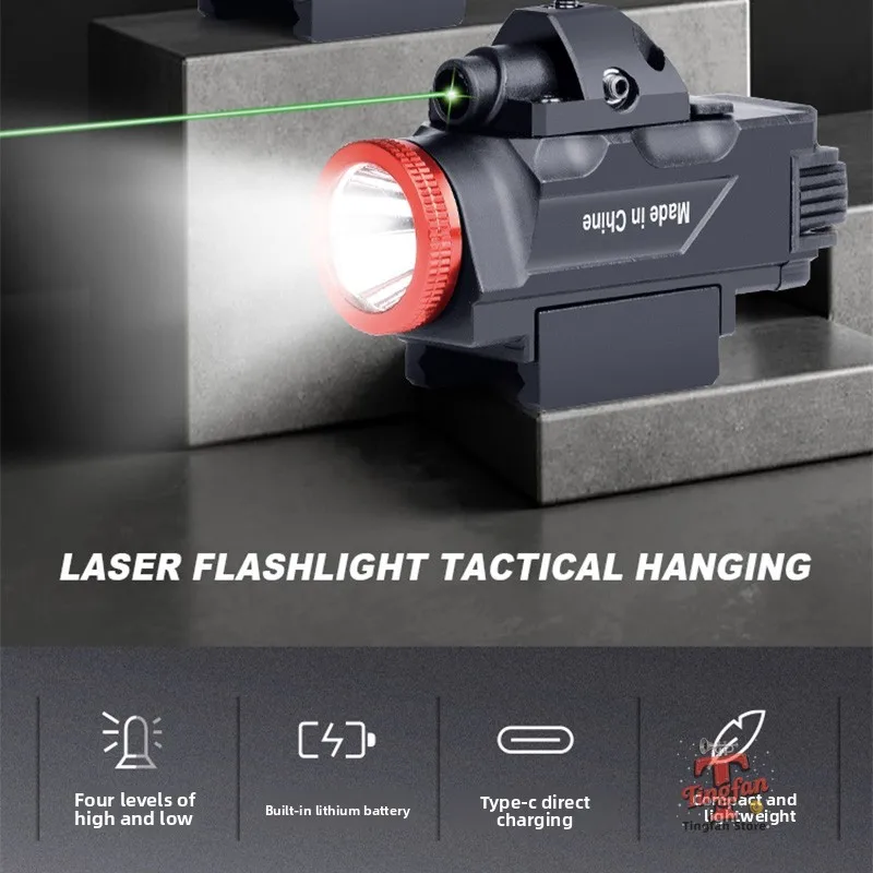 Metal tactical hanging infrared flashlight 2-in-1 can reset to zero, 800 lumens rail universal LED strong light flashlight