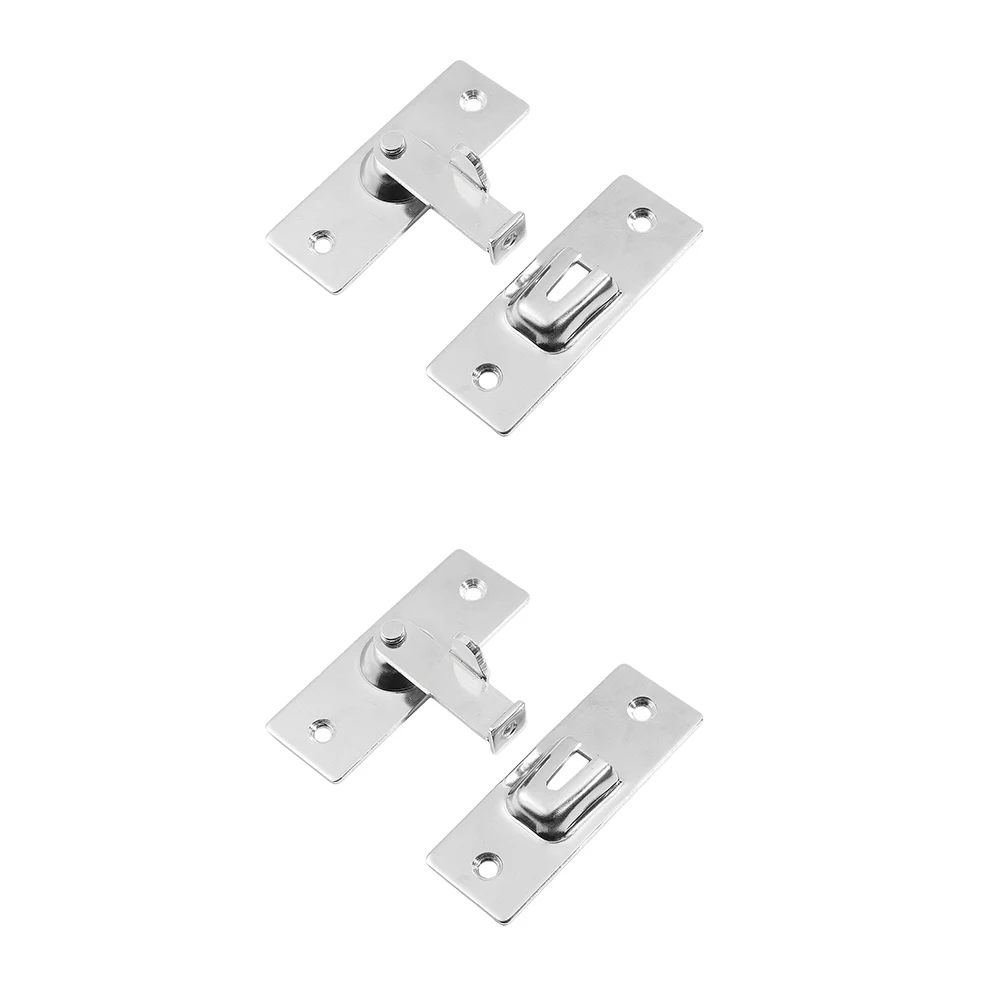 

2Pcs 90 Degree Stainless Steel Door Latch Locks for Household Furniture Security Pet Cage Barn Door Hardware Garage Accessories