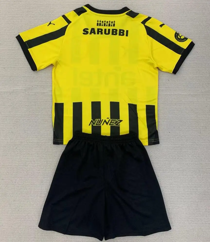 Peñarol-Chemise pour Homme et Enfant, Kit Maison Or et Noir, 2024/25