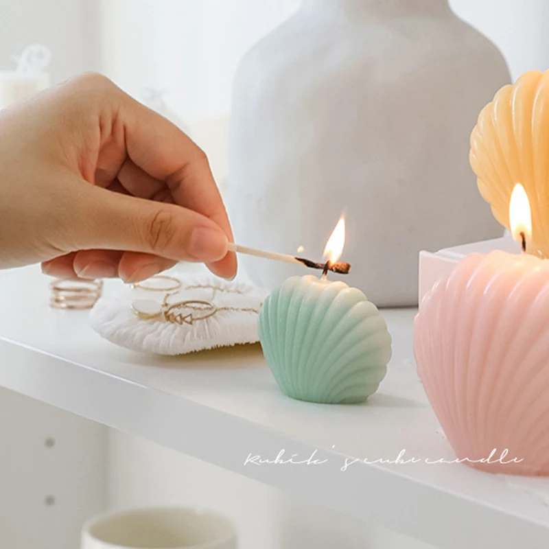 Shell Shape Scented Aromatic Candles Natural Soy Wax Candles Aesthetic Aromatherapy Candle Home Decoration Background Props