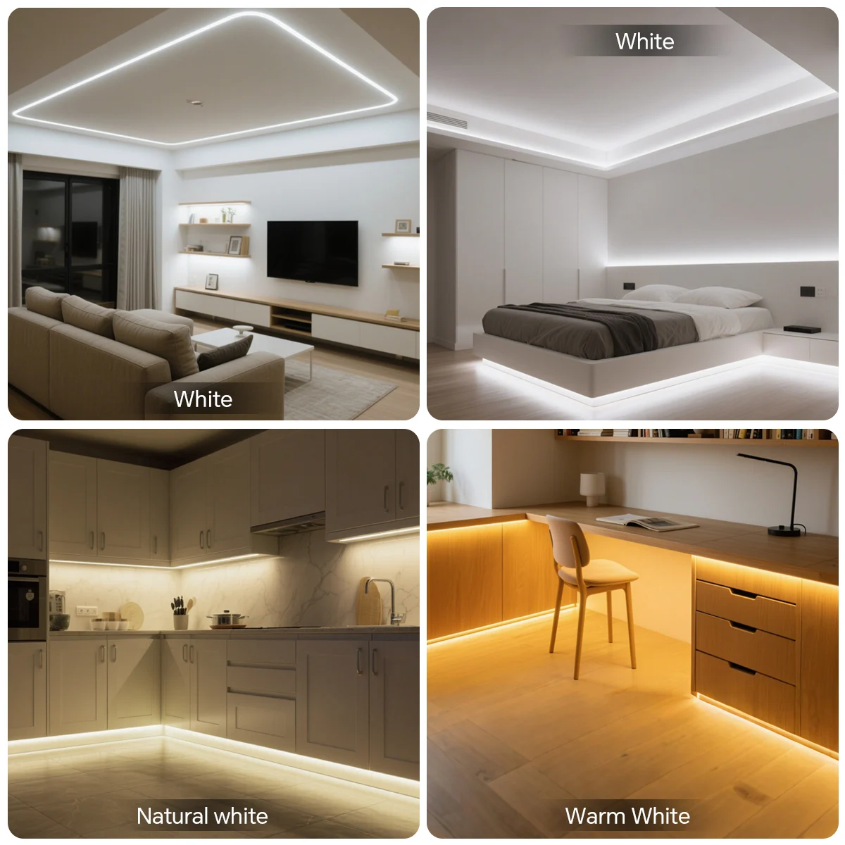 LED Dressing Mirror Backlight Lamp With 220V Swtich EU Plug 280LEDs/m 1-20m High Brightness Light Strip for Livingroom Wardrobe image 6