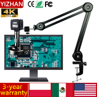 4K Electronic Digital Microscope For Soldering Microscope Set 1080P HDMI VGA USB Industrial Camera 150x Lens Fold Bracket Remote