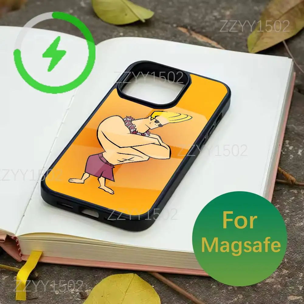 J-Johnny Bravo Pretty Mama com capa de telefone MagSafe para iPhone 17,16,15,14,13,12,11 Pro,Max,Plus,X,X,XS,XR,E Mini capa de carregamento