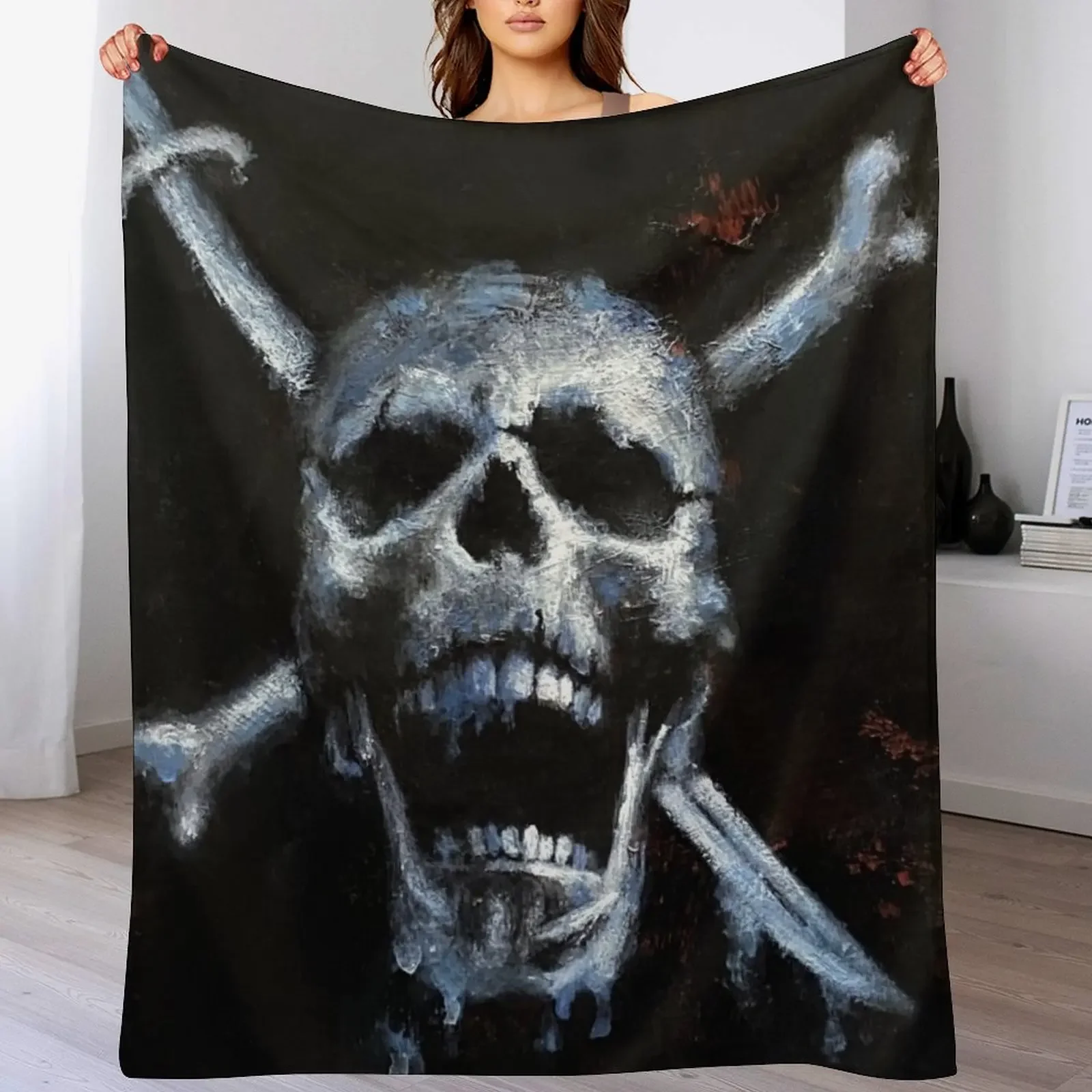 

The Jolly Rodger Throw Blanket Elegant Warm Throw Blanket for Hotel Home