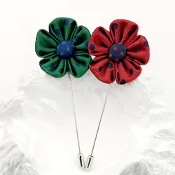 ASLSAW Handmade Simulation Flower Fabric Brooch Pin Men's Fashion Suit Lapel New Wedding Corsage Jewelry Accessory