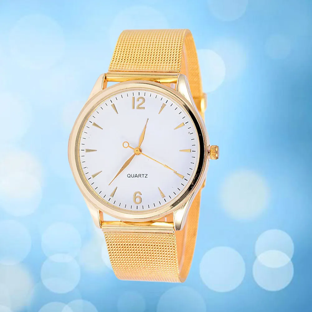 Golden Women Quartz Watch Simple Ultra-Thin Mesh Belt Elegant Bracelet Wristwatch for Daily Fashion Gift Fashion Quartz Watch