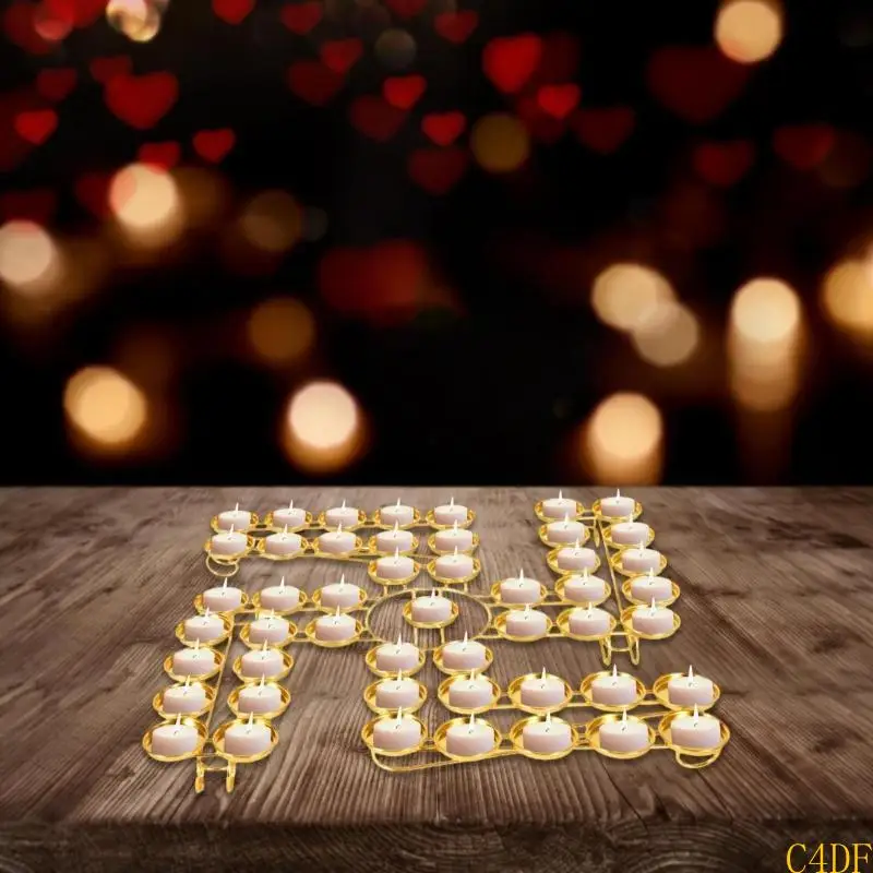 

C4DF Geometric Lealights Holder Metal Stand Decorative Candlesticks