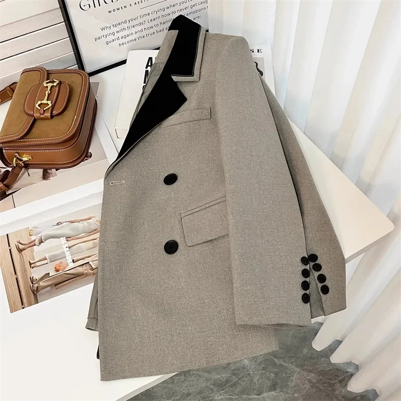 2023 The NewUnique, Chic and Super-Beautiful. Age-Reducing French High-grade Fake Two-Piece Suit Long Sleeve Jacket Trend M1083