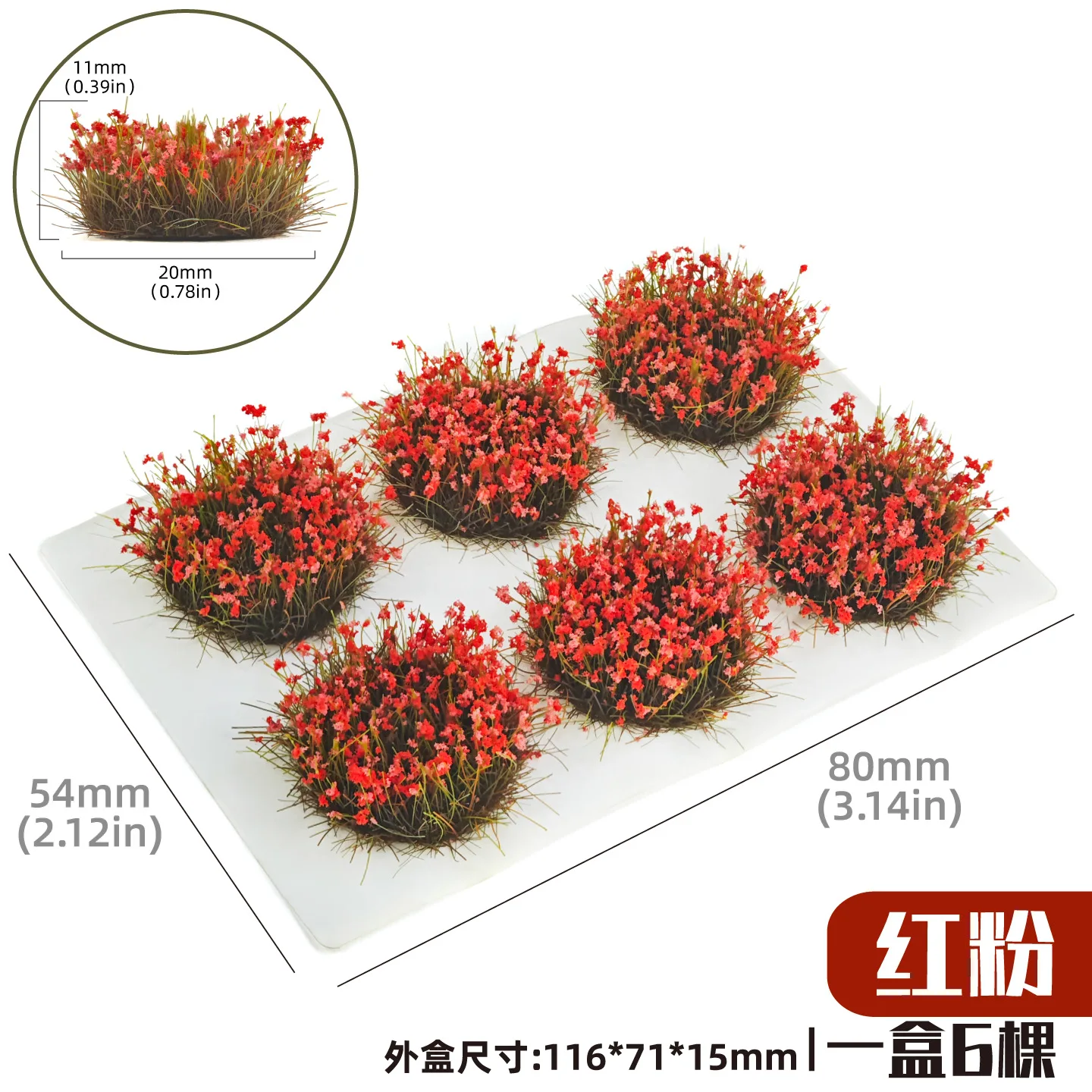 11MM Hohe Statische Blumencluster-Modellbausätze Simulationsgras- und Strauchmaterialien DIY Garten-Baumaterialien Diorama-Zubehör – Detail 4