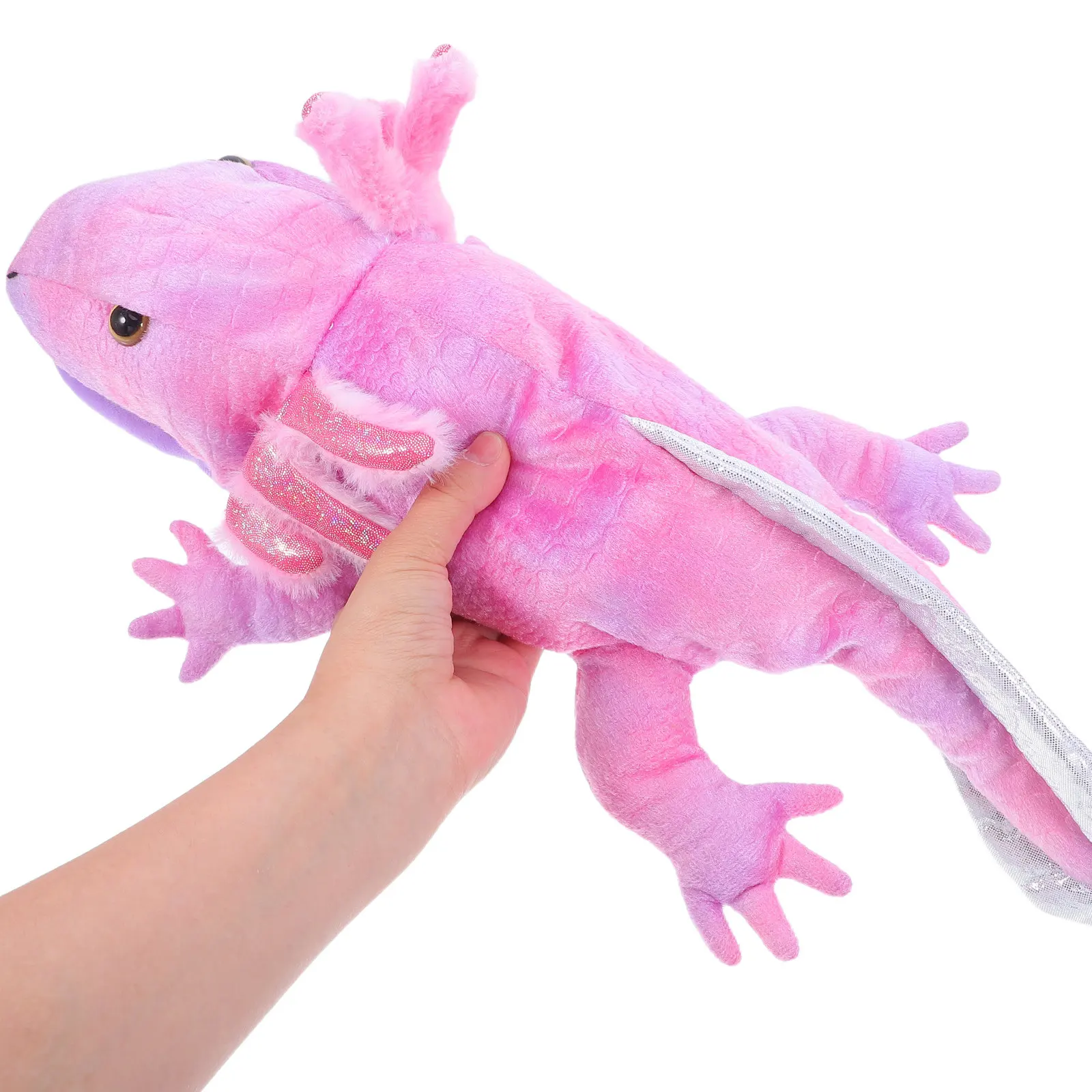 Lalka na rękę aksolotl, miękka w dotyku, z ruchomą szyją, dla dzieci w wieku 4-8 lat, do opowiadania historii, odgrywania ról, edukacyjna, pluszowa lalka.