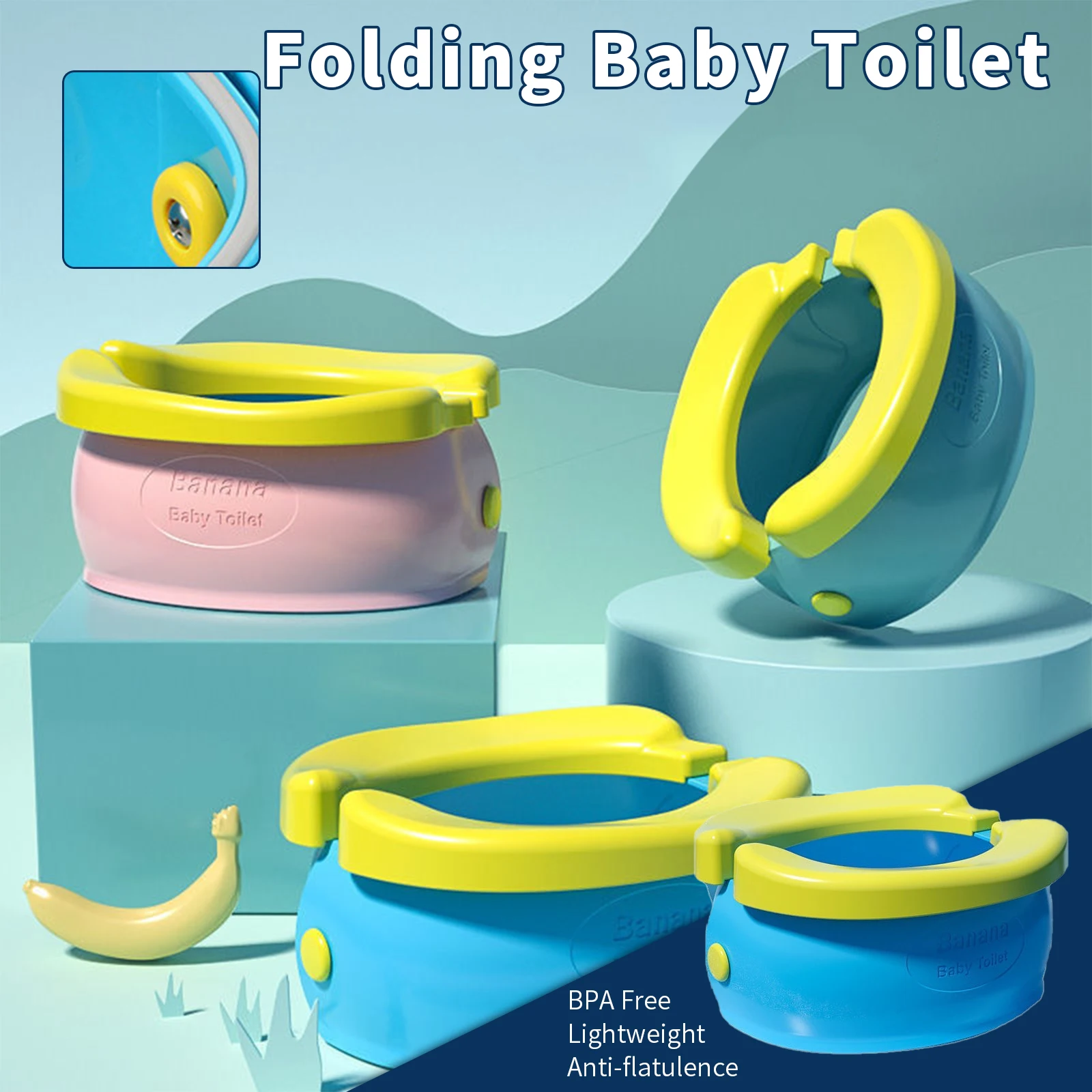 Folding Travel Baby Toilet Pot Squatty Potty Urinal for Children Baby car Pot Child Toilet Portable Potty Child Potty Training S