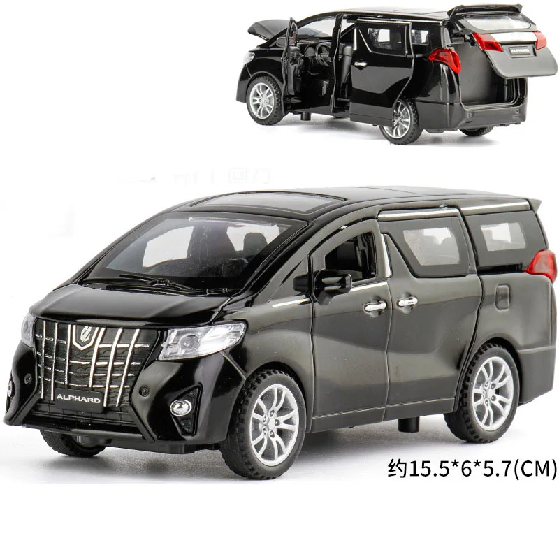 New 1/32 Alphard MPV Alloy Car Model Diecast Metal Toy Commercial Vehicles Car Model Simulation Sound and Light Kids Gift