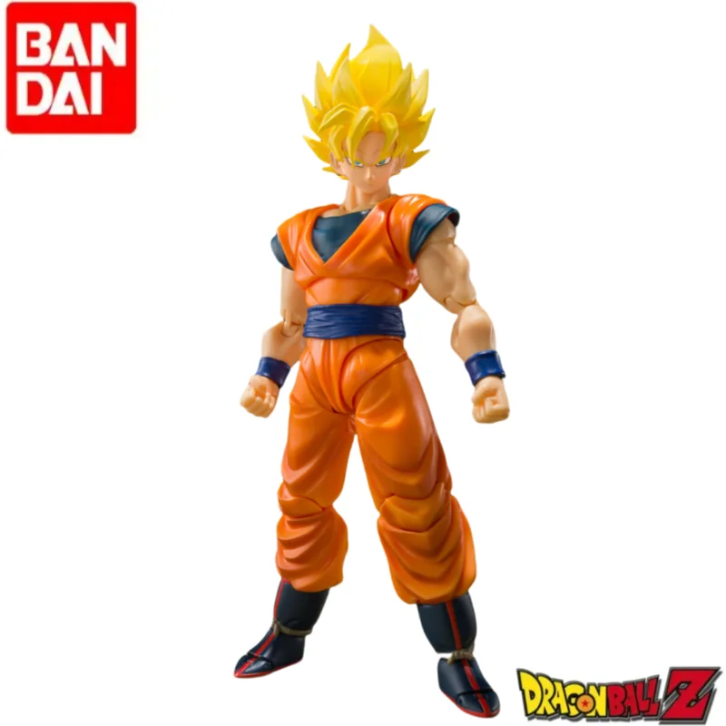 

В наличии Bandai, оригинальная фигурка Dragon Ball Son Goku, модель, украшения, аниме-игрушки, статуя, праздничные подарки, товары в стиле аниме