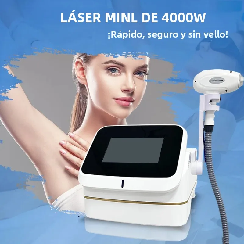 Máquina Profesional de Depilación Láser de Diodo de Titanio de 808nm con Enfriamiento, Tratamiento Indoloro, Equipo de Cuidado Corporal
