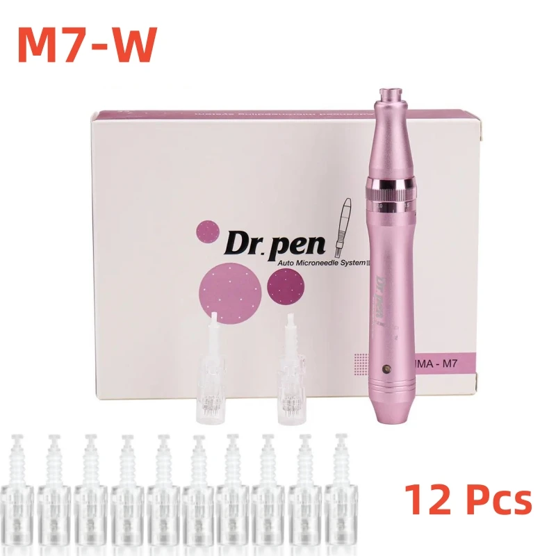 Dr Pen M7W Electric Ultima Dermapen Professional Nano Mesotherapy Derma System Therapy With 12 Cartridges Skincare Tool SPA Care