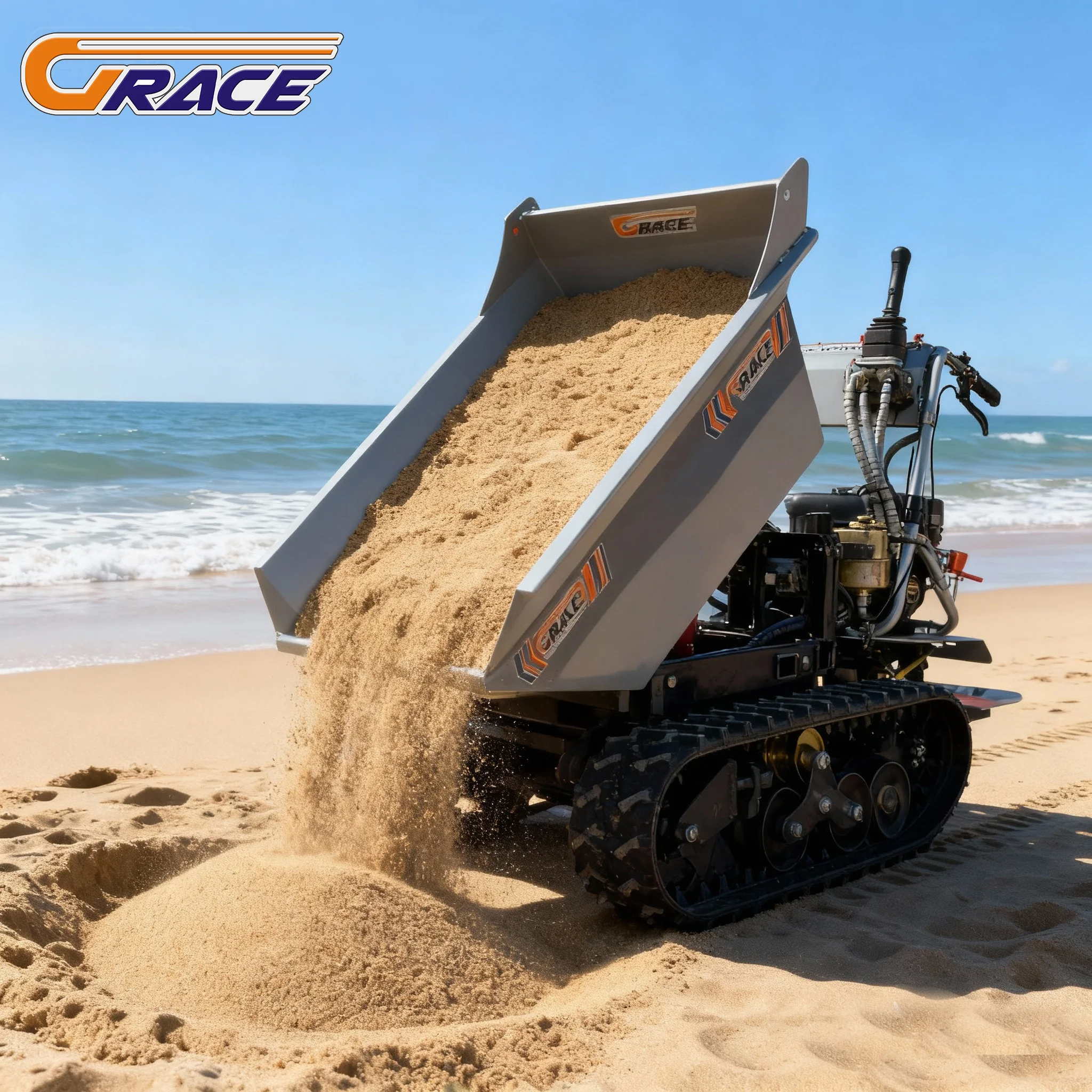 

Automatic Manual Mini TracHot Top ked Dumper Hydraulic Diesel Dump Transporter Multifunctional Crawler Mini Dumper Truck