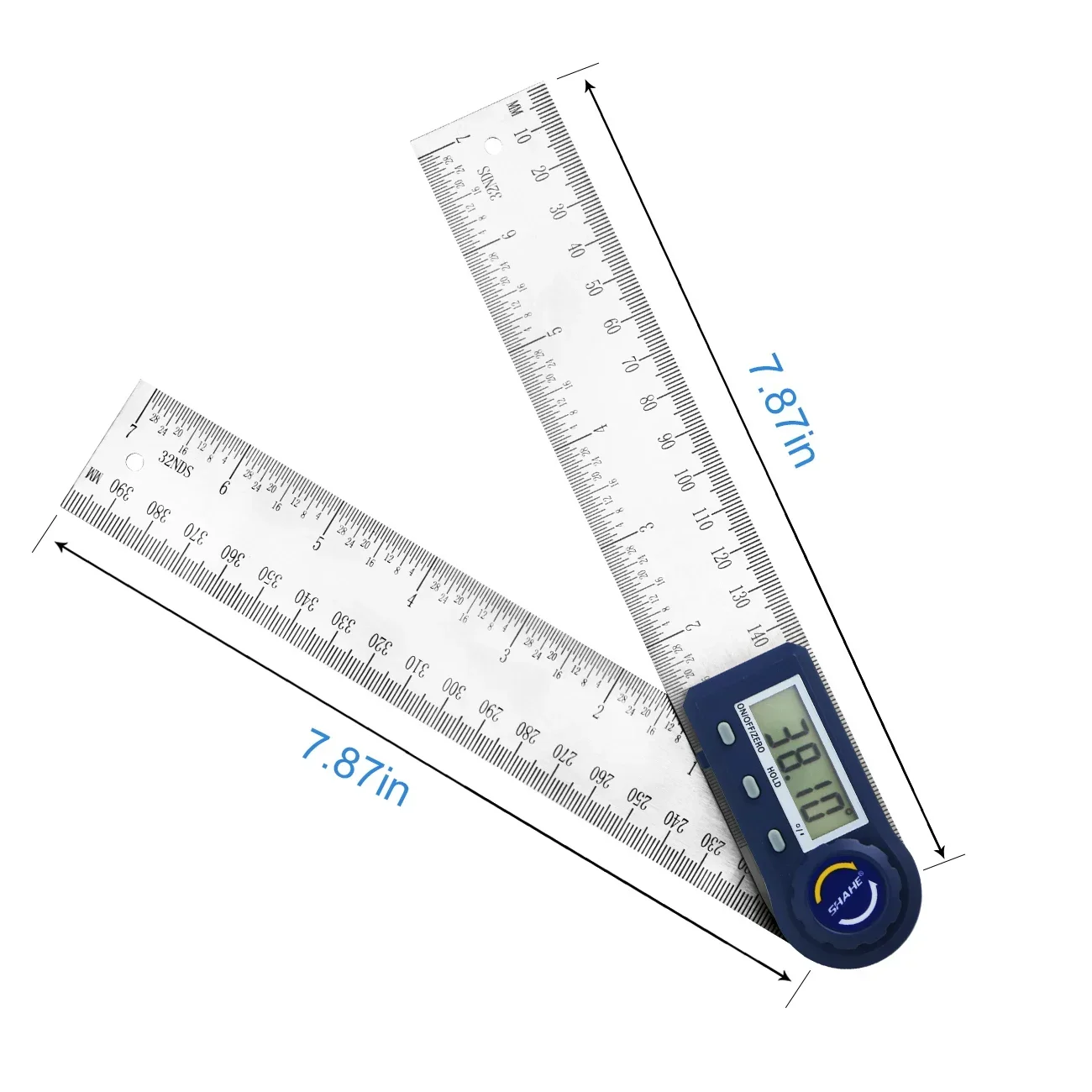 Shahe 200mm Electronic Protractor Stainless Steel Digital Angle Ruler Inclinometer Angle Finder Digital Angle Gauge